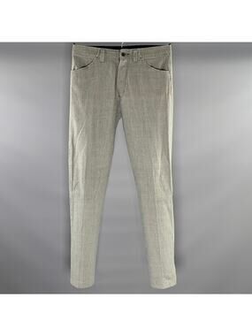 EVAN KINORI Size 32 Grey Pinstripe Button Fly Casual Pants